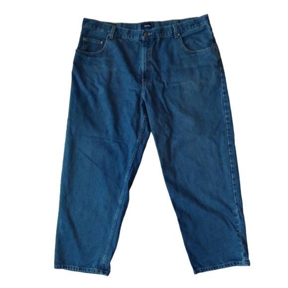 Basic Editions Medium Wash Blue Cotton Straight Leg Denim Jeans Men's Size 46X32 - Picture 1 of 13